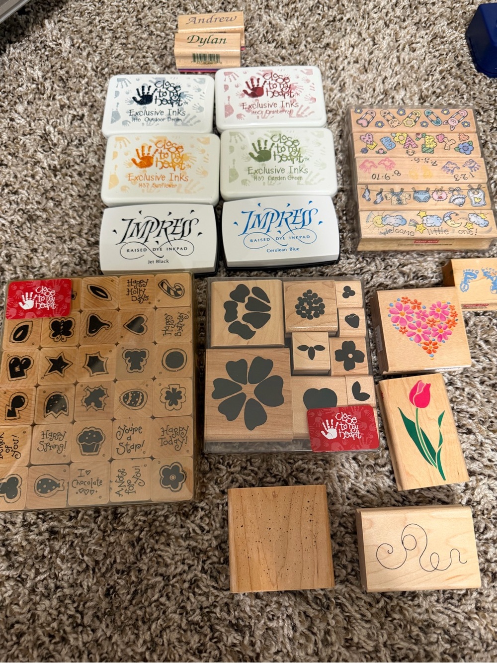 Close To My Heart & ImPress Ink Pad and Wood Stamp Set - Assorted Colors